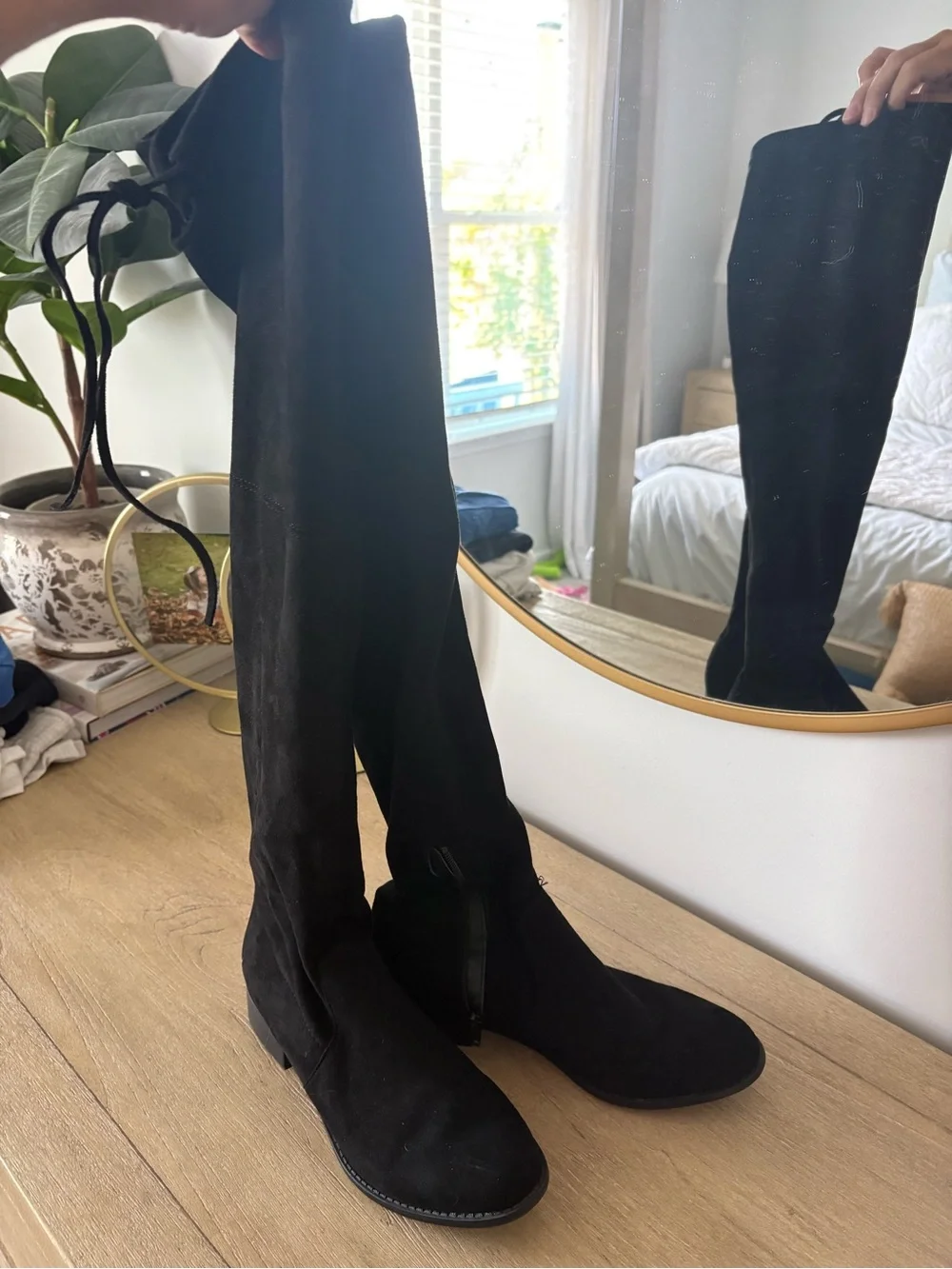 Merona Black Over-the-Knee Suede Boots 8 Like New